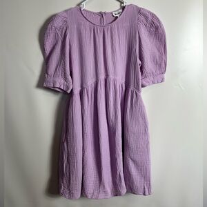 &merci Lavender Puff Sleeve Babydoll Dress